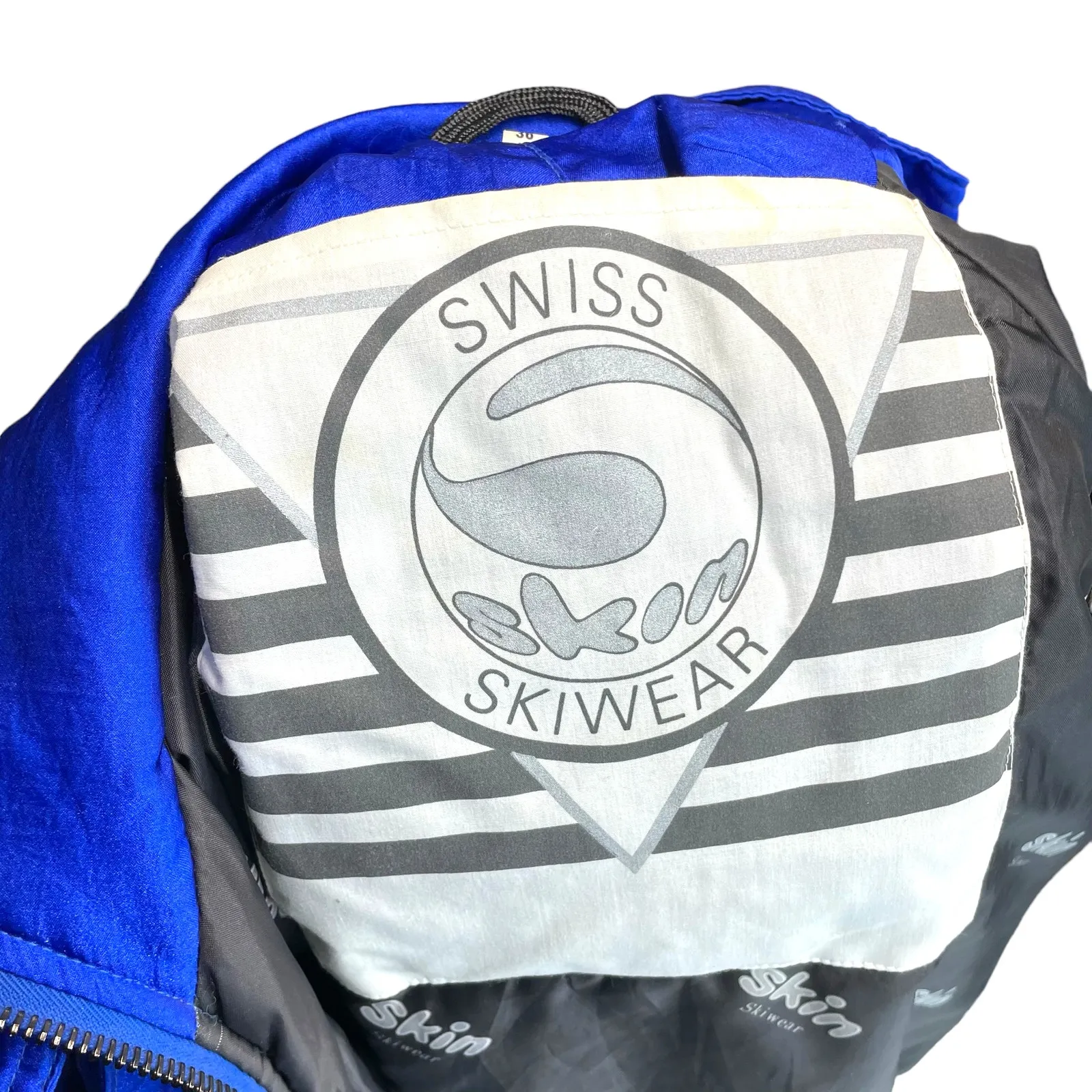 Skin Swiss Skiwear Vintage 80s Jacket Coat Cobalt Blue Rose Gold Size 36 Small - Image 10