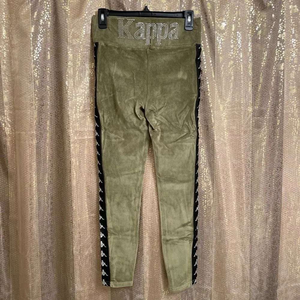 Kappa Olive Green 222 Banda Stele Rhinestone Leggings, L NWT - Image 5