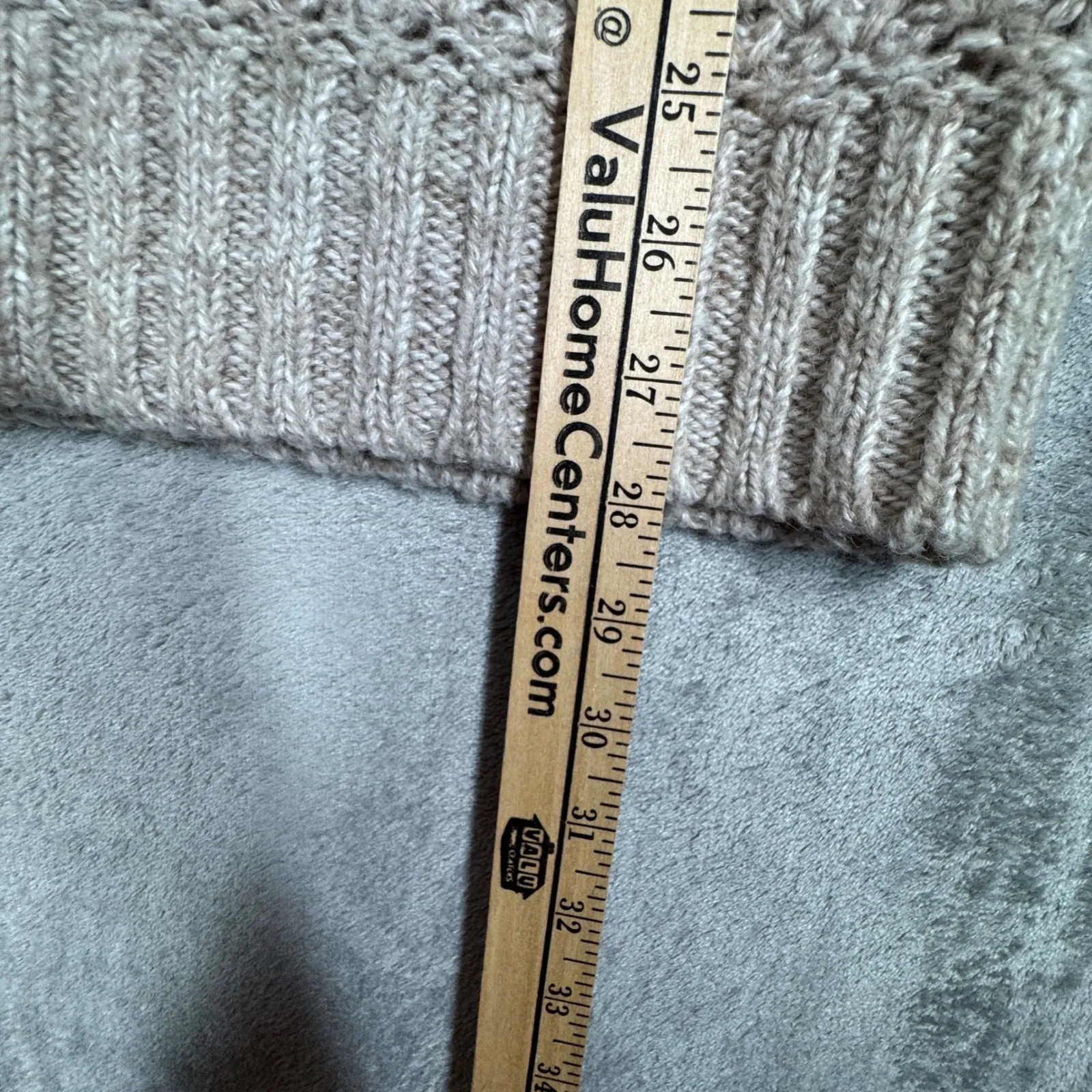 Banana Republic‎ Sweater Womens S Tan Chunky Knit Mock Neck Zip Hem Cozy Neutral - Image 9