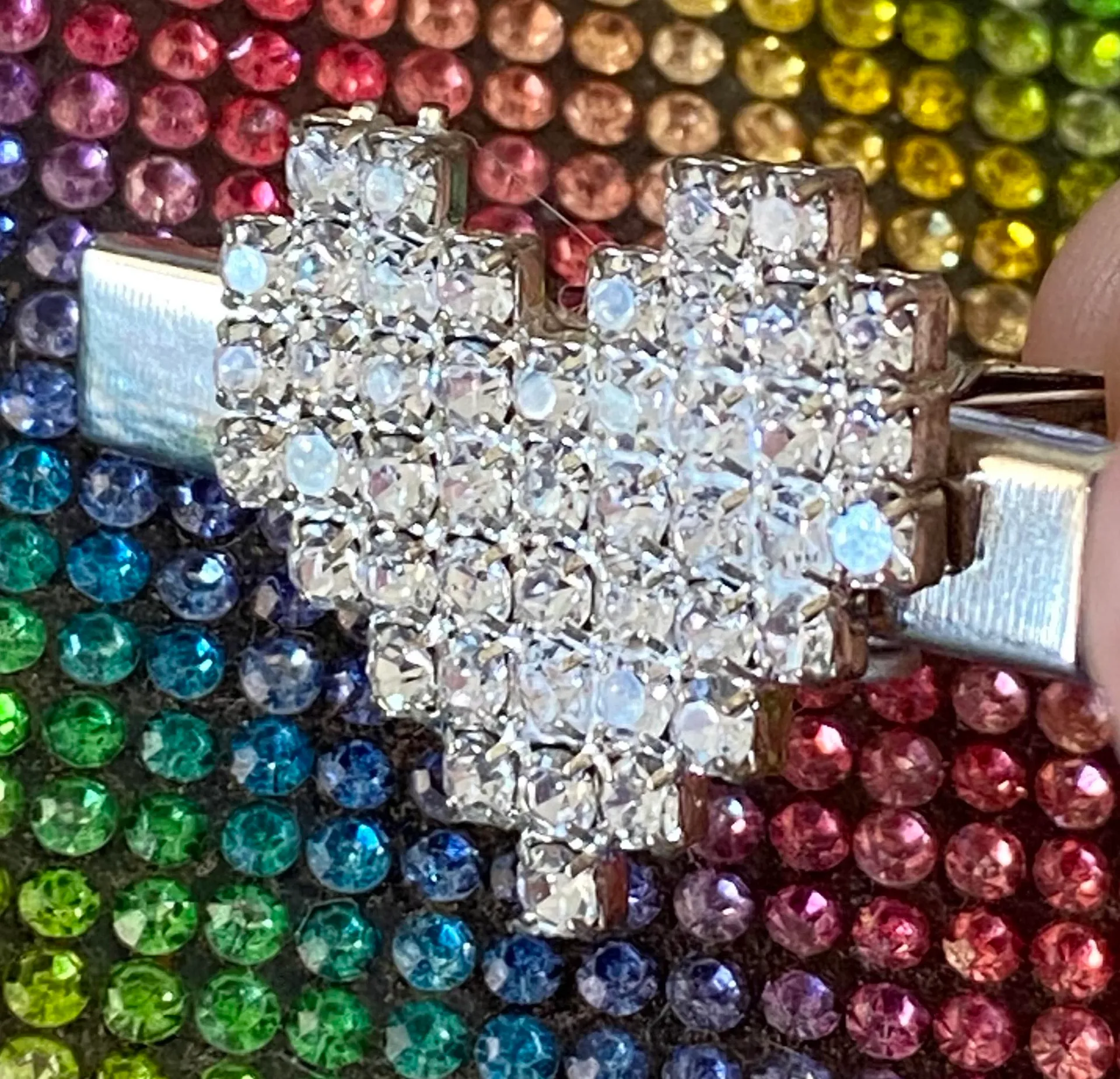 New Rhinestone Hear Hair Clips Set Silver - Image 3