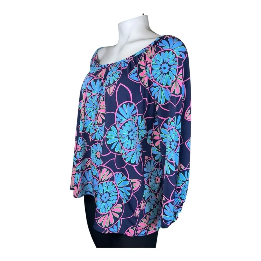 Tori Richard Honolulu Women’s XS Scoop Neck Cordoba Floral Printed Blouse Top - Image 2