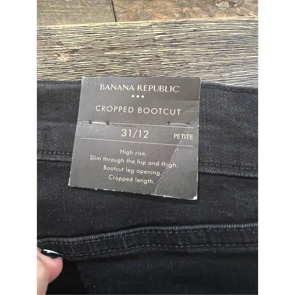 Banana Republic NWT cropped bootcut high waisted jeans petite sz 31 or 12 - Image 4