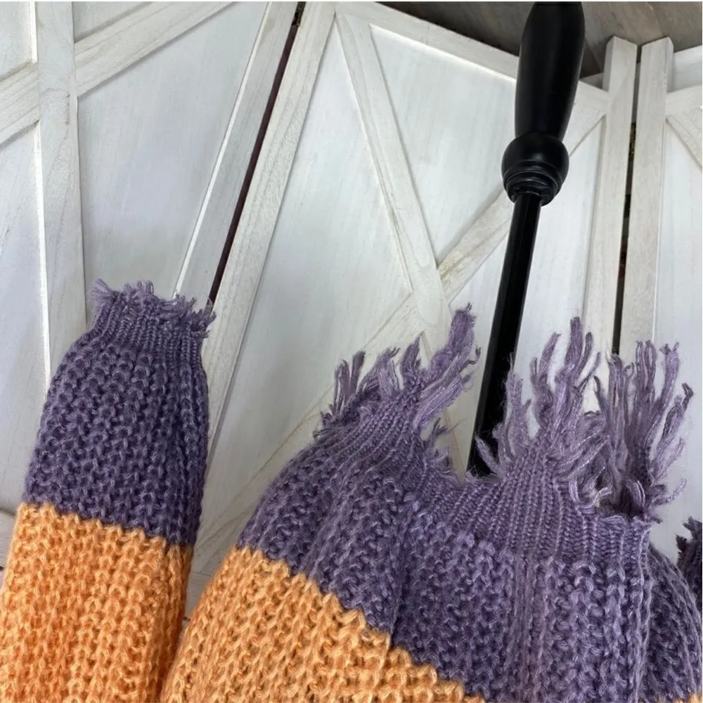 Wishlist Distressed Colorblock Grunge Pullover Sweater Medium Large Purple Multi - Image 5