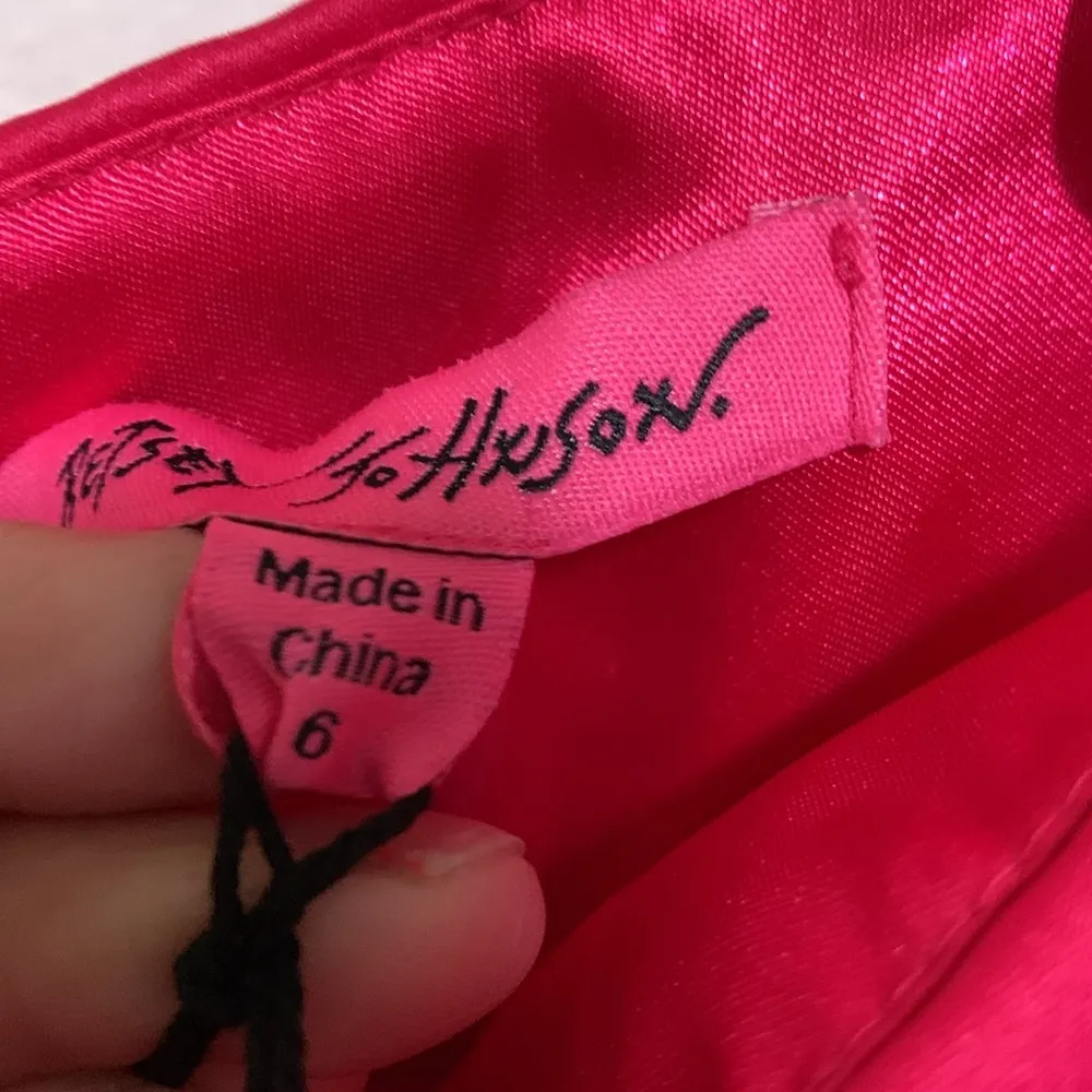 Betsey Johnson NWT Vintage Rare one shoulder big black bow  dress woman size 6 - Image 5