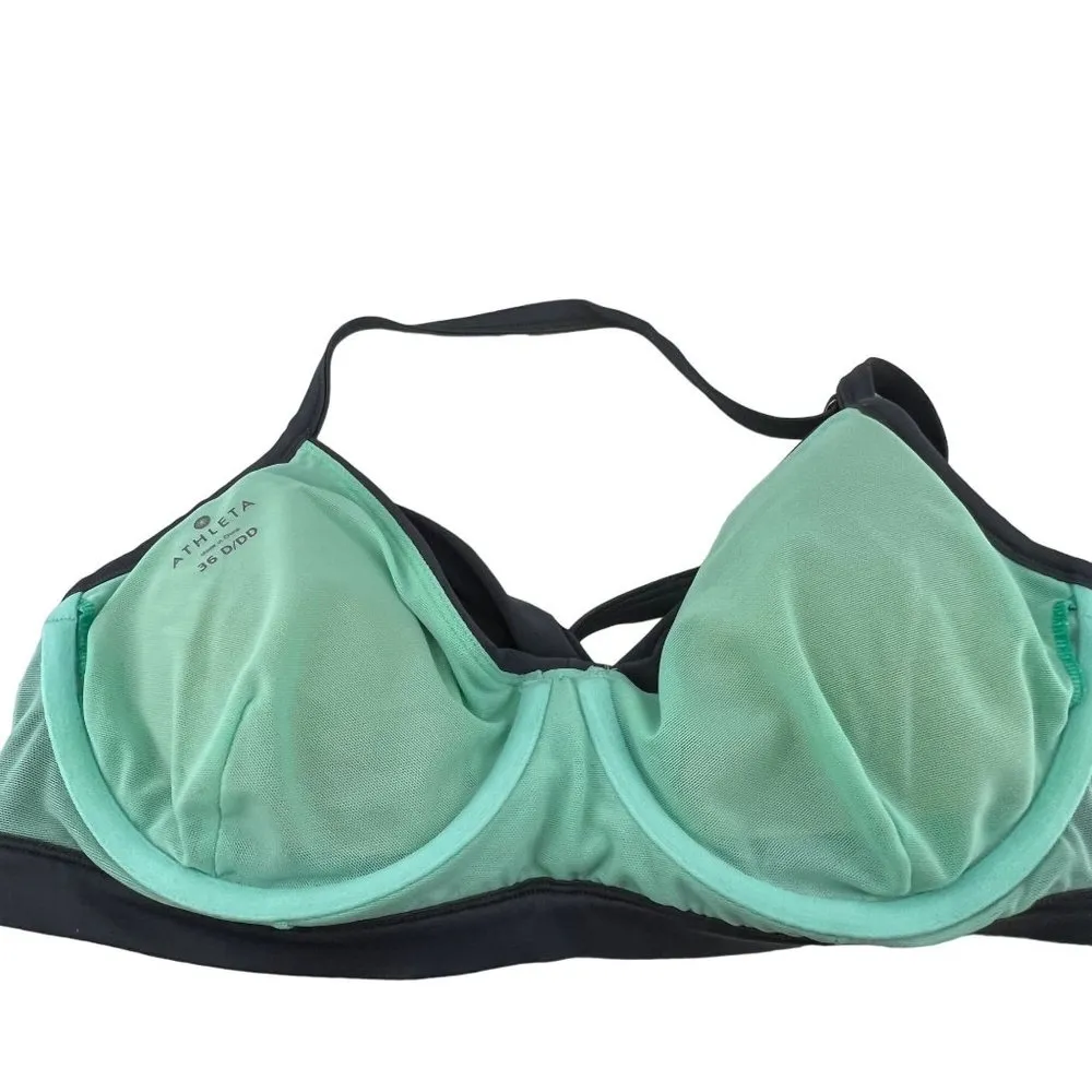 Athleta Twist Front Bikini Grey Womens 36D/DD - Image 4