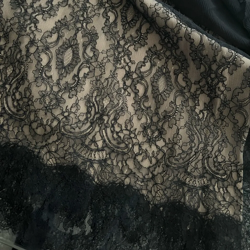 Glenda Dress (100% Silk) Black Chiffon & Lace, Size 8 New w/Tag $698 - Image 14