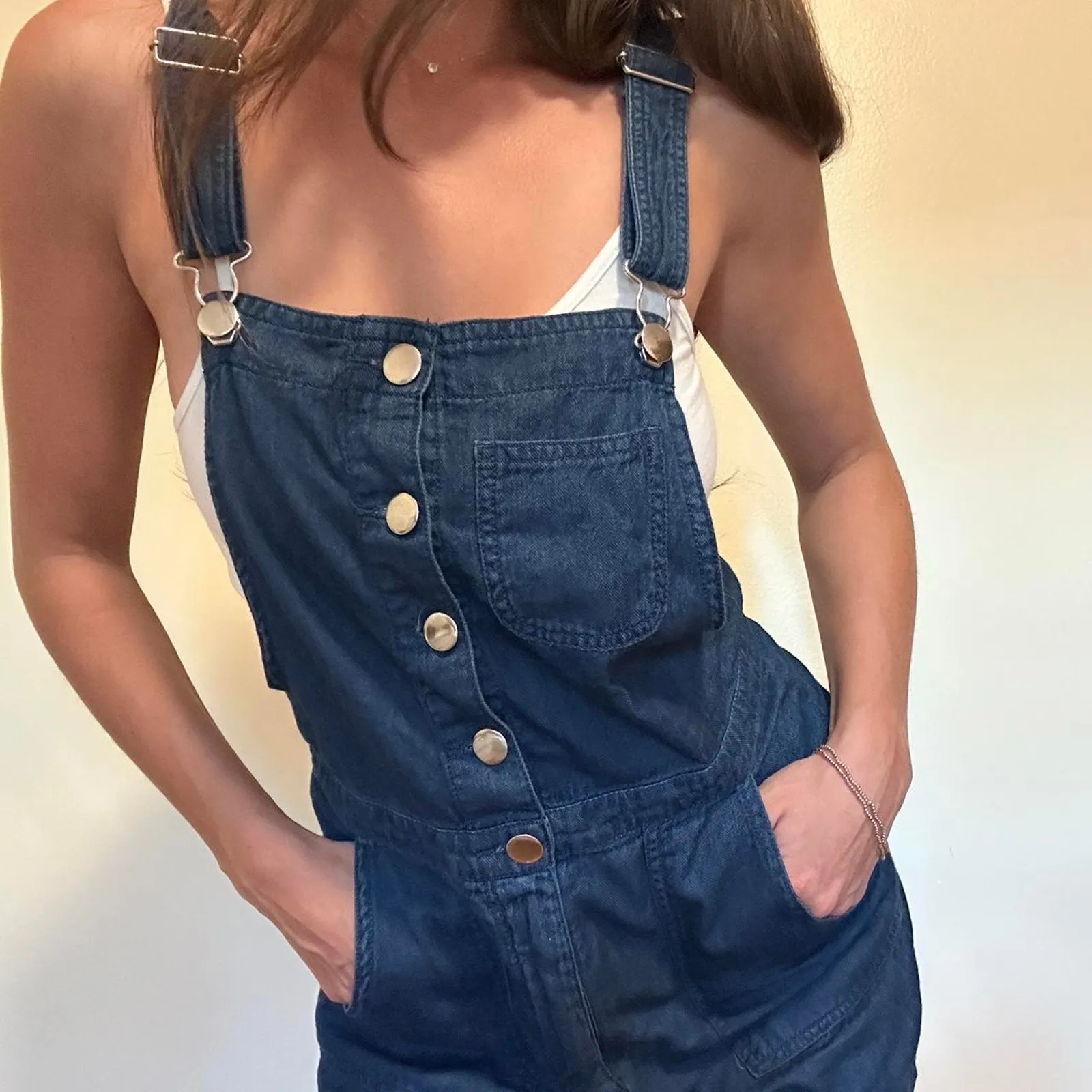 Denim overall shorts super comfy - Image 4