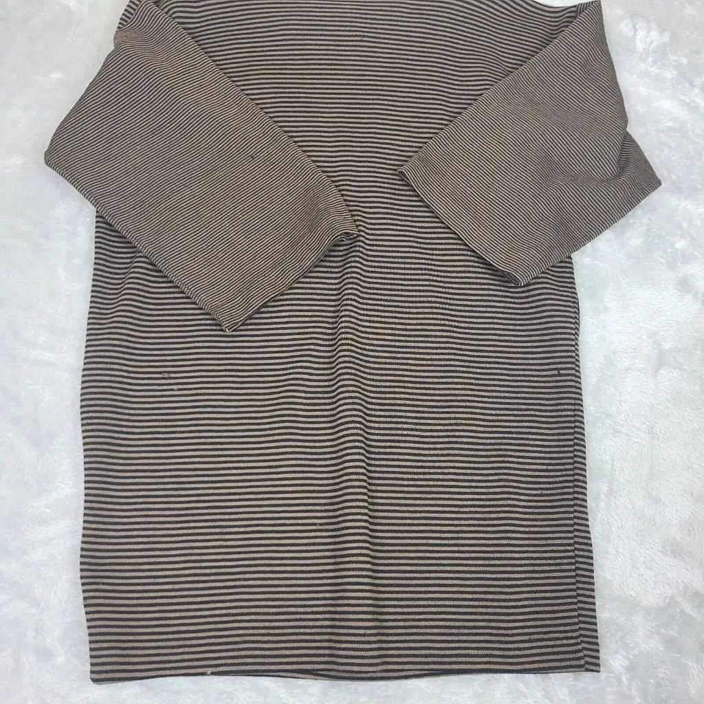 Pom‎ Pom Frank Owen Vintage Sweater Wool Leather Batwing Sleeve Brown Black Sz S - Image 15