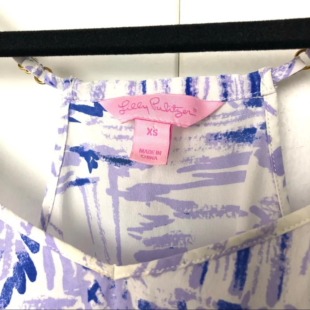 Lilly Pulitzer Lilac Verbena Silk Dusk Top Rock The Dock - Image 3