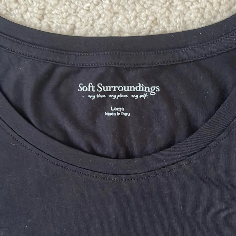 Soft Surroundings Long Tank Tunic Top Black Shirt - M - Image 3