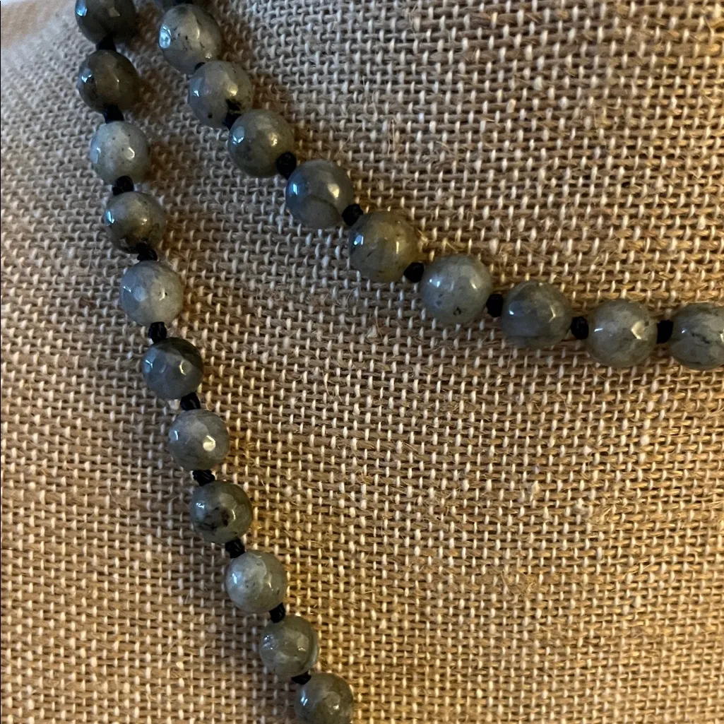 Evil Eye Beaded Pendant with Tassel Black - Image 4