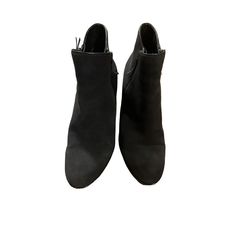 Cole Haan Double Zip Dark Brown Suede Leather Ankle Boot Heel Bootie Women's sz - Image 3