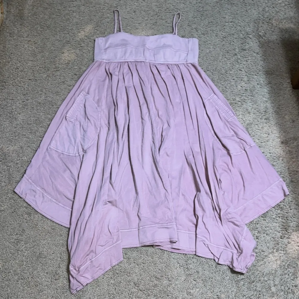 Anthropologie Daily Practice Asymmetrical A-Line Midi Dress Handkerchief Mauve L - Image 5