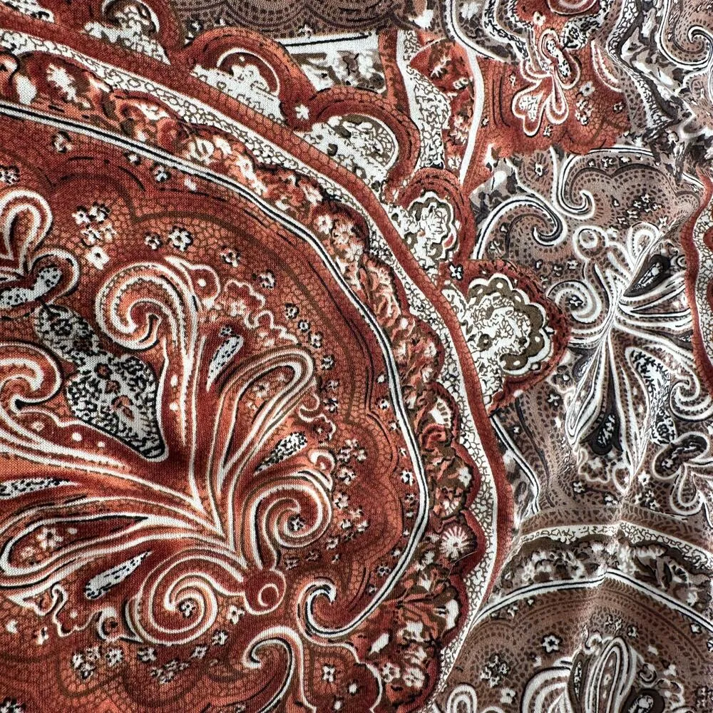 Vintage Y2K Boho A-Line Paisley Brown Skirt Maternity Medium Comfort Waist - Image 5