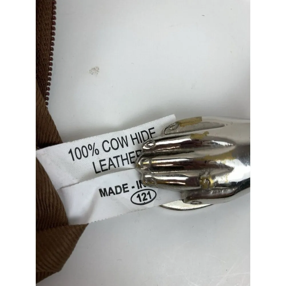 *Great American Leather Works Brown Cow Hide Crossbody Bag Medium Shoulder Purse - Image 11