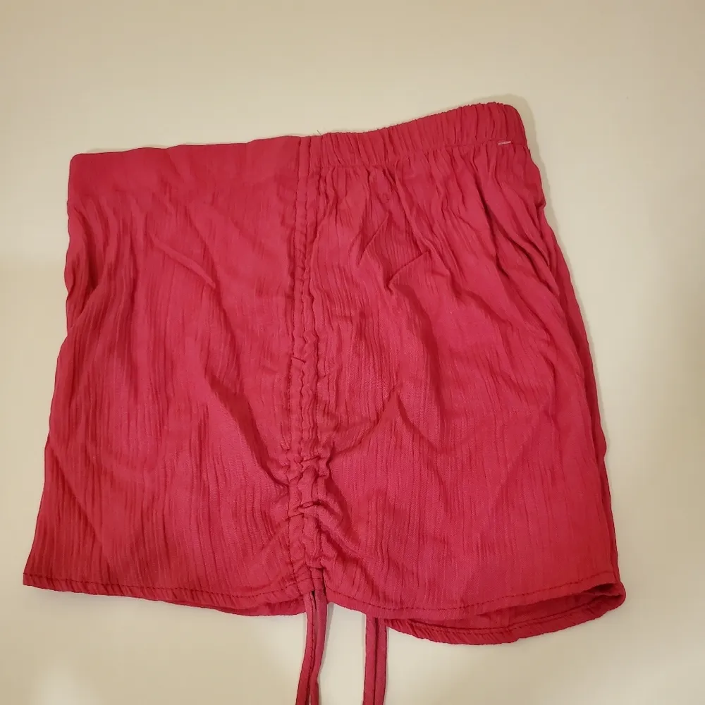LA Gypsy Pink Rayon Shorts With Bungee Strings On Side Junior Large - Image 6