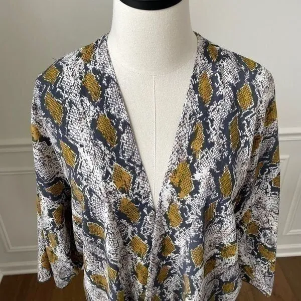 Allison Joy Ali Snake Kimono Grey Yellow M L - Image 2
