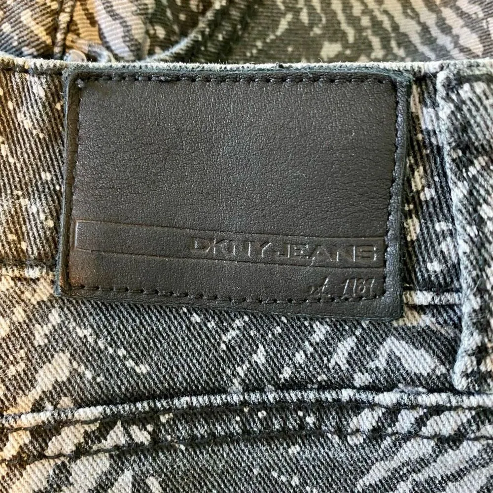 DKNY Jeans Jeggings Skinny Black Gray Patterned Mid Rise Women’s Size 4 - Image 3