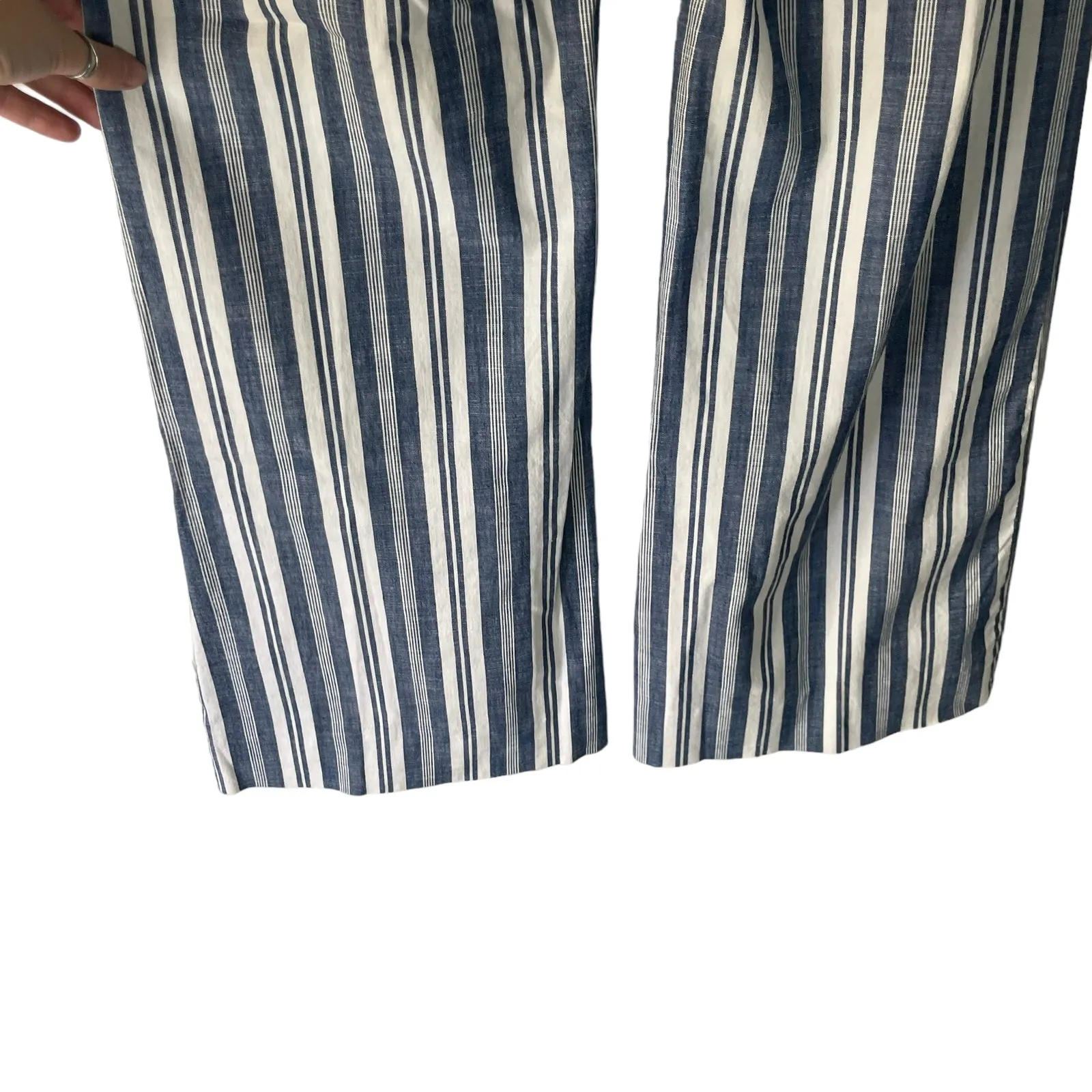 Michael‎ Kors Women's Size 2 Blue White Striped Flair Leg Pants - Image 5
