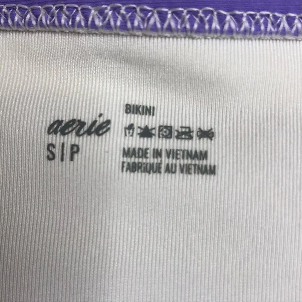 Aerie Purple Striped Scoop Neck Bikini Set Sm - Image 3