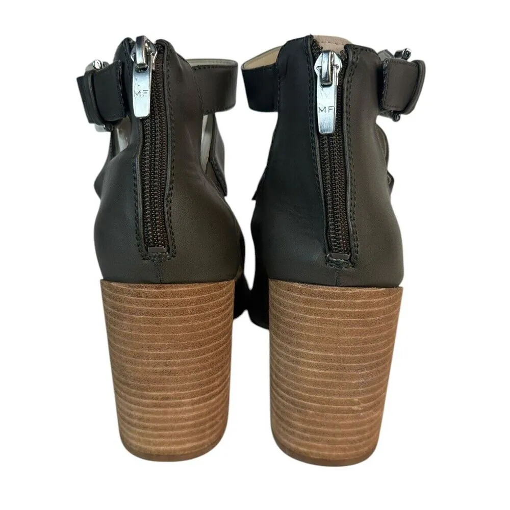 Marc Fisher Gabie Ankle Wrap Suede Leather Perforated Gladiator Sandals Taupe 10 - Image 8