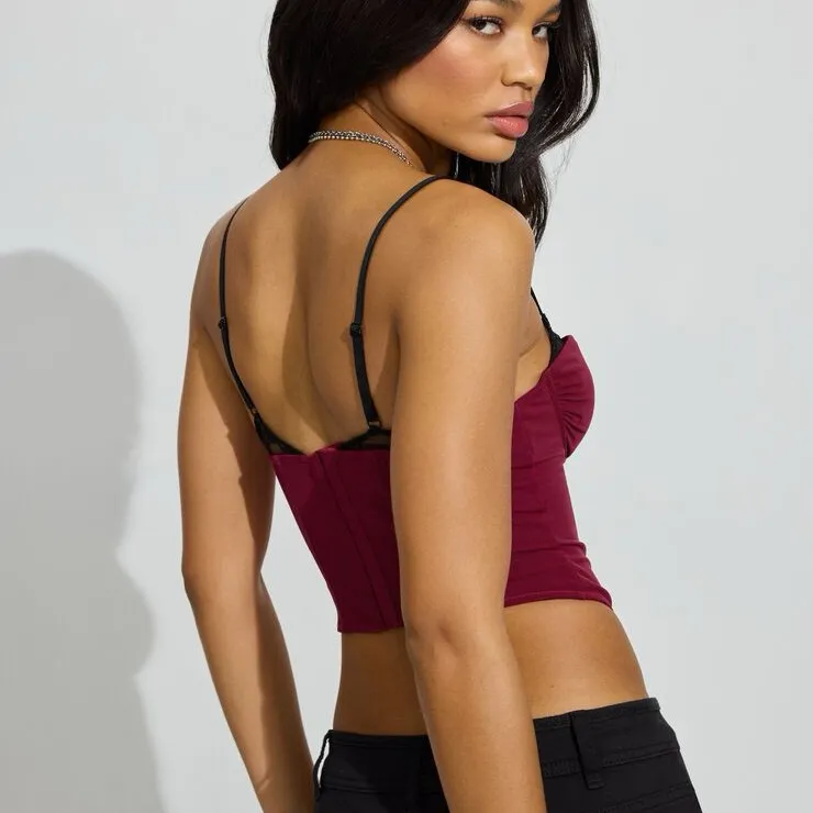 Garage NWT Sabrina Peek-A-Boo Bustier Top Large Lace Corset Sexy - Image 3