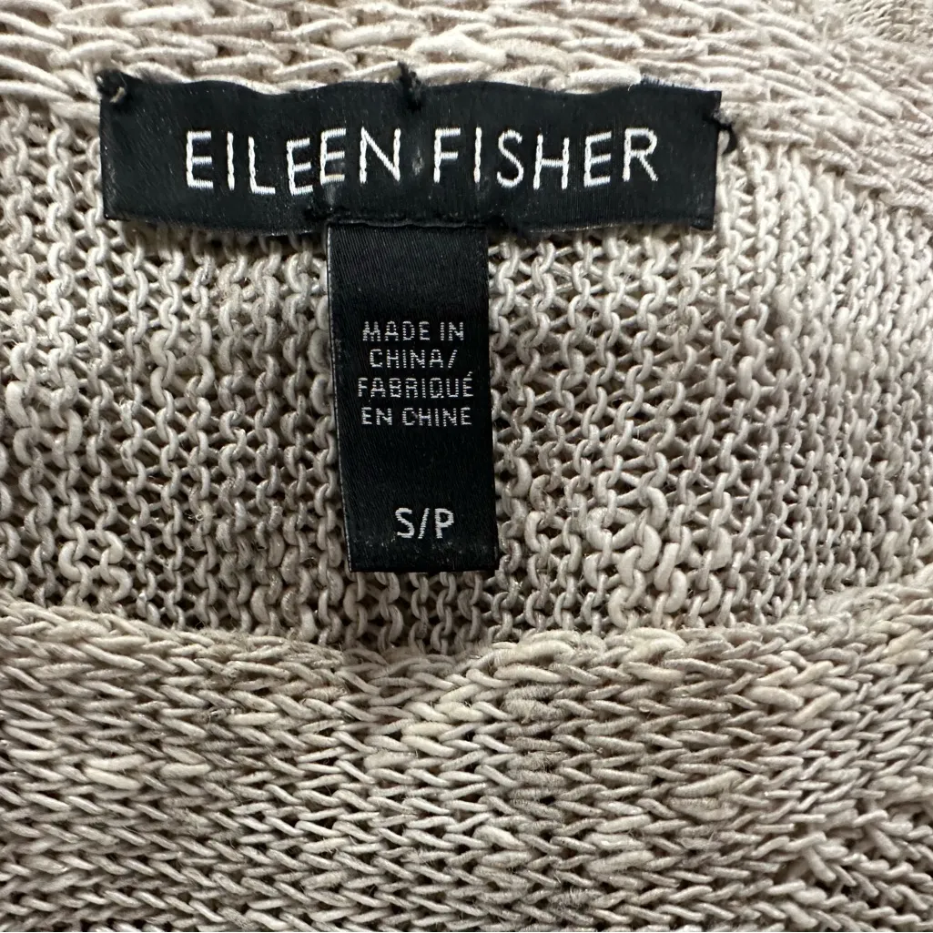 Eileen Fisher Organic Linen Blend Knit Pullover Top Small S - Image 5