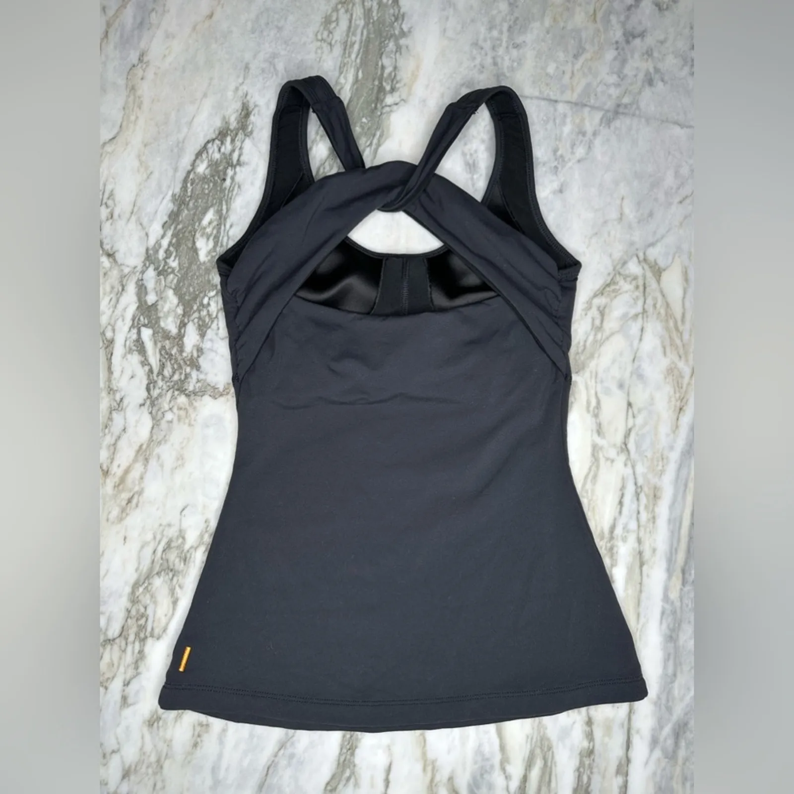 LUCY ACTIVEWEAR Athletic Workout Yoga Tank Top With Built in Bra Size XS Black - Image 2