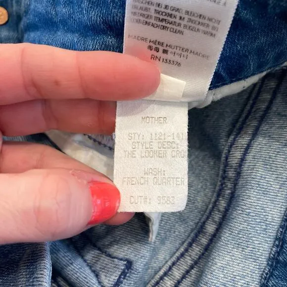 Mother‎ The Looker Crop Skinny Jeans In French Quarter Size 24 Blue - Image 9