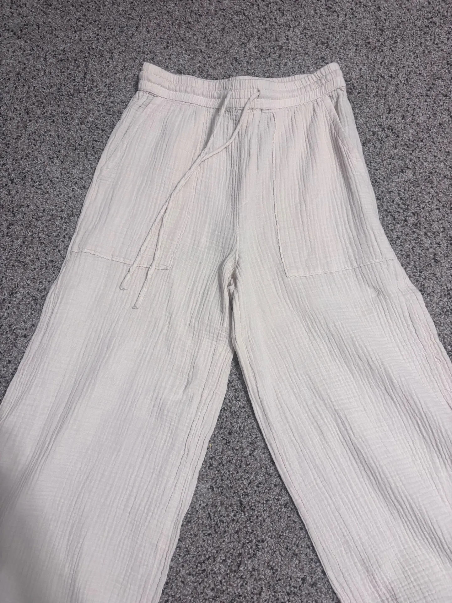 Ivory Linen Pants White Size undefined - Image 3