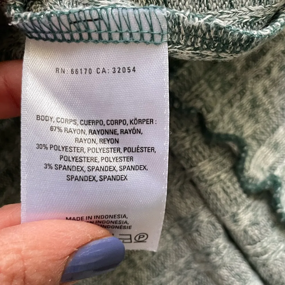 Akemi + Kin Long Line Green and White Marled Sweater Cardigan Sz M - Image 8