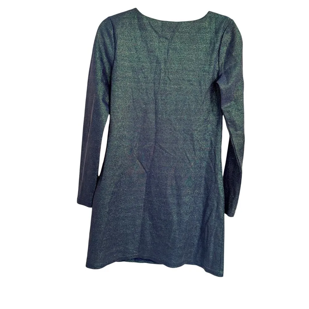 TILDON Sparkly Metallic Party Dress Lined and Long Sleeve Sz Med - Image 2