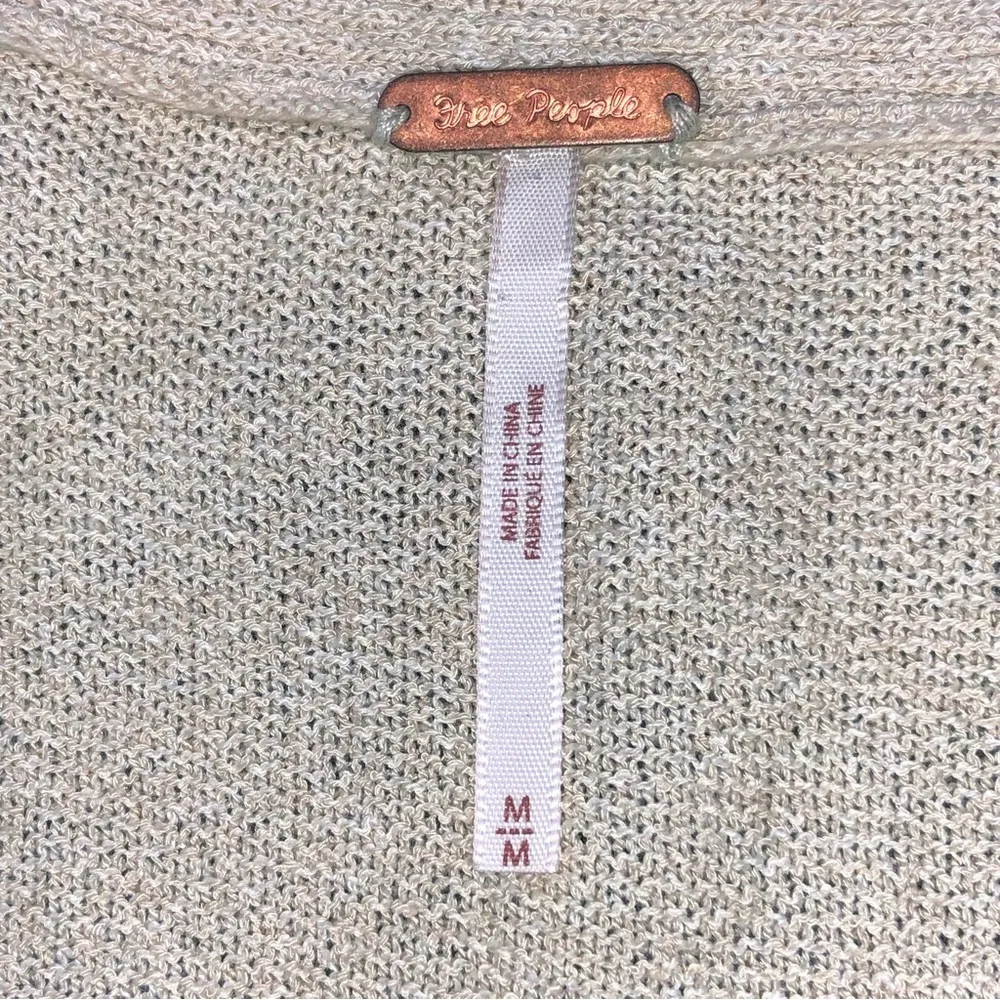 Free People Cream Criss Cross Oversized Knit Tunic Size M - Image 2