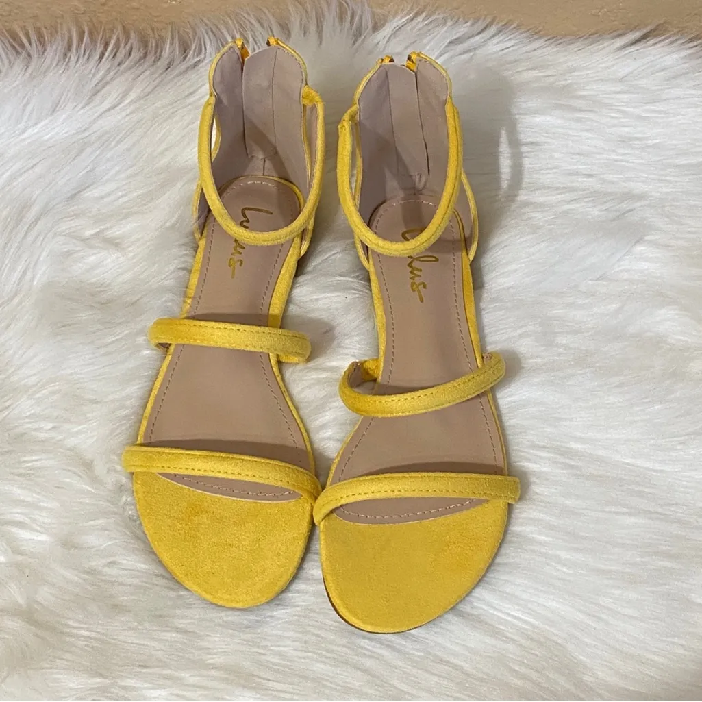 Lulus Quin Mustard Sandals Size 7.5 Spring - Image 4