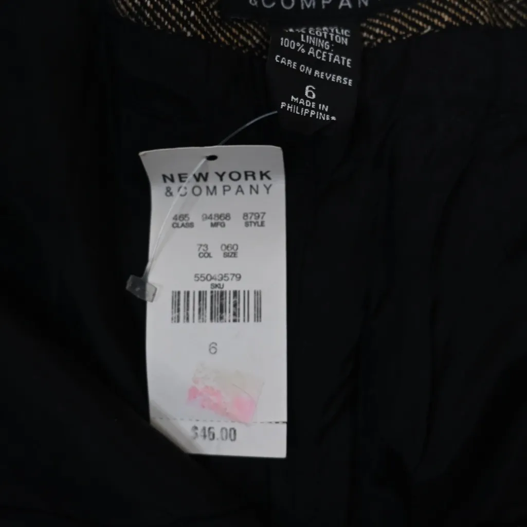 New York & Company Women's 6 Tweed Lined Trouser NEW Brown - Image 11