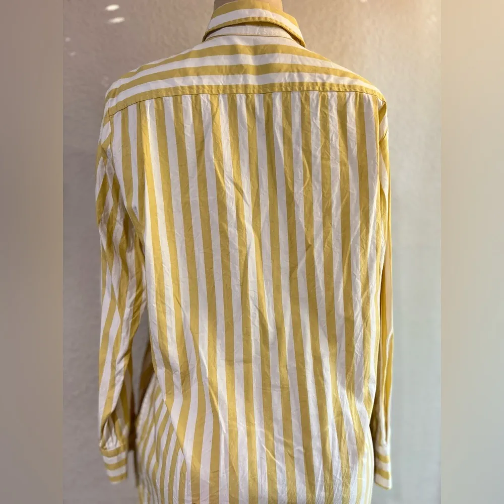 Everlane long sleeve Yellow Striped Cotton Shirtdress 8 - Image 8