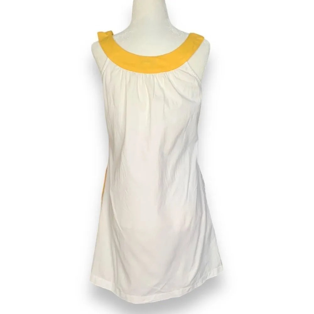 Pixie Dress White Yellow Colorful Abstract Art Sleeveless A - Image 5