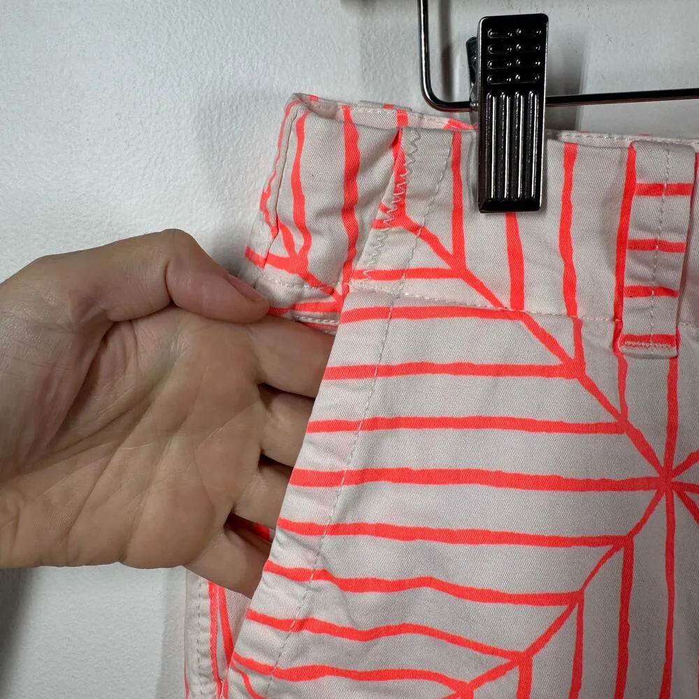 Vineyard Vines Shorts Women 10 White Orange Canopy Geo Every Day Preppy Spring - Image 5