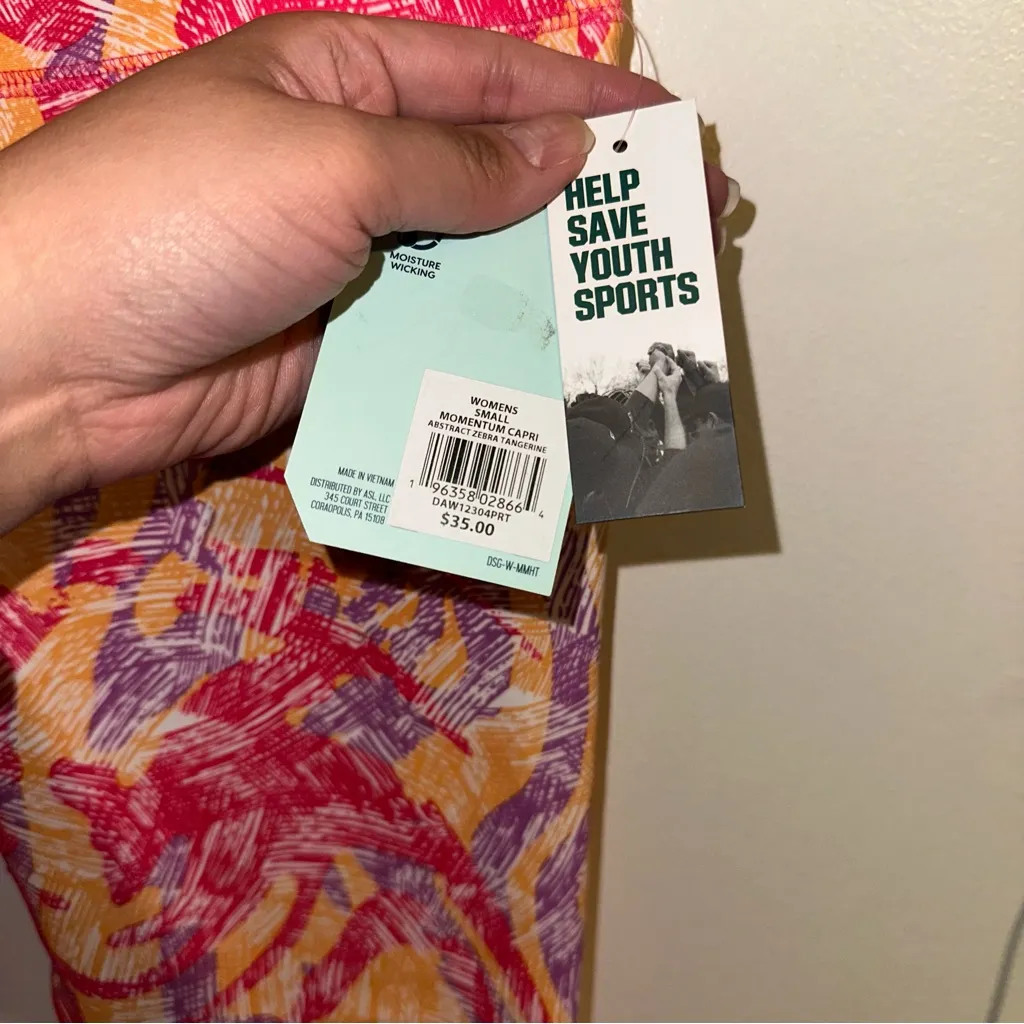 DSG women’s momentum capri Workout pants in abstract zebra tangerine size small Pink - Image 8