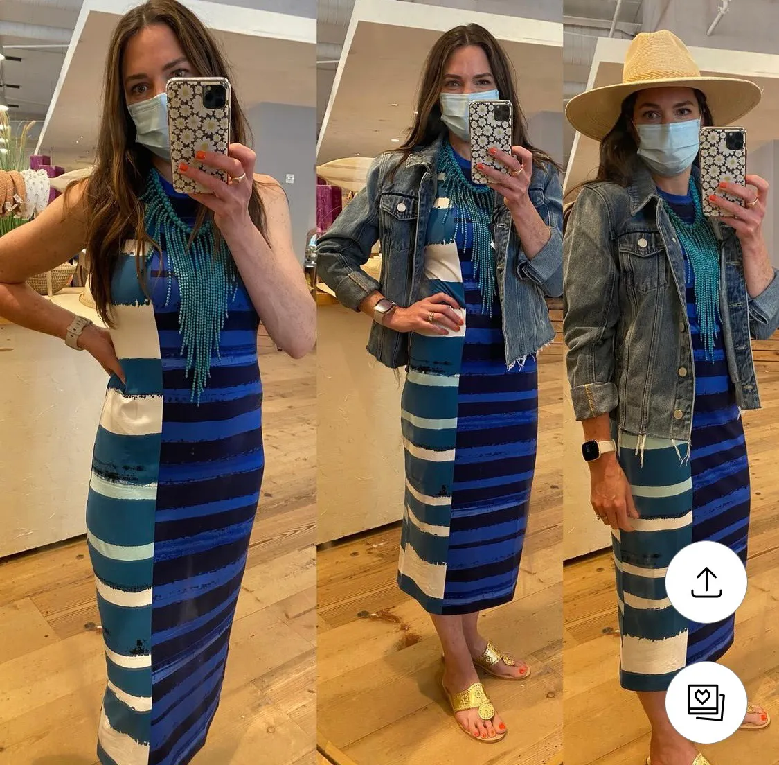 Anthropologie NWT $168  Corey Lynn Calter Blue Motif Striped Midi Dress XS - Image 8