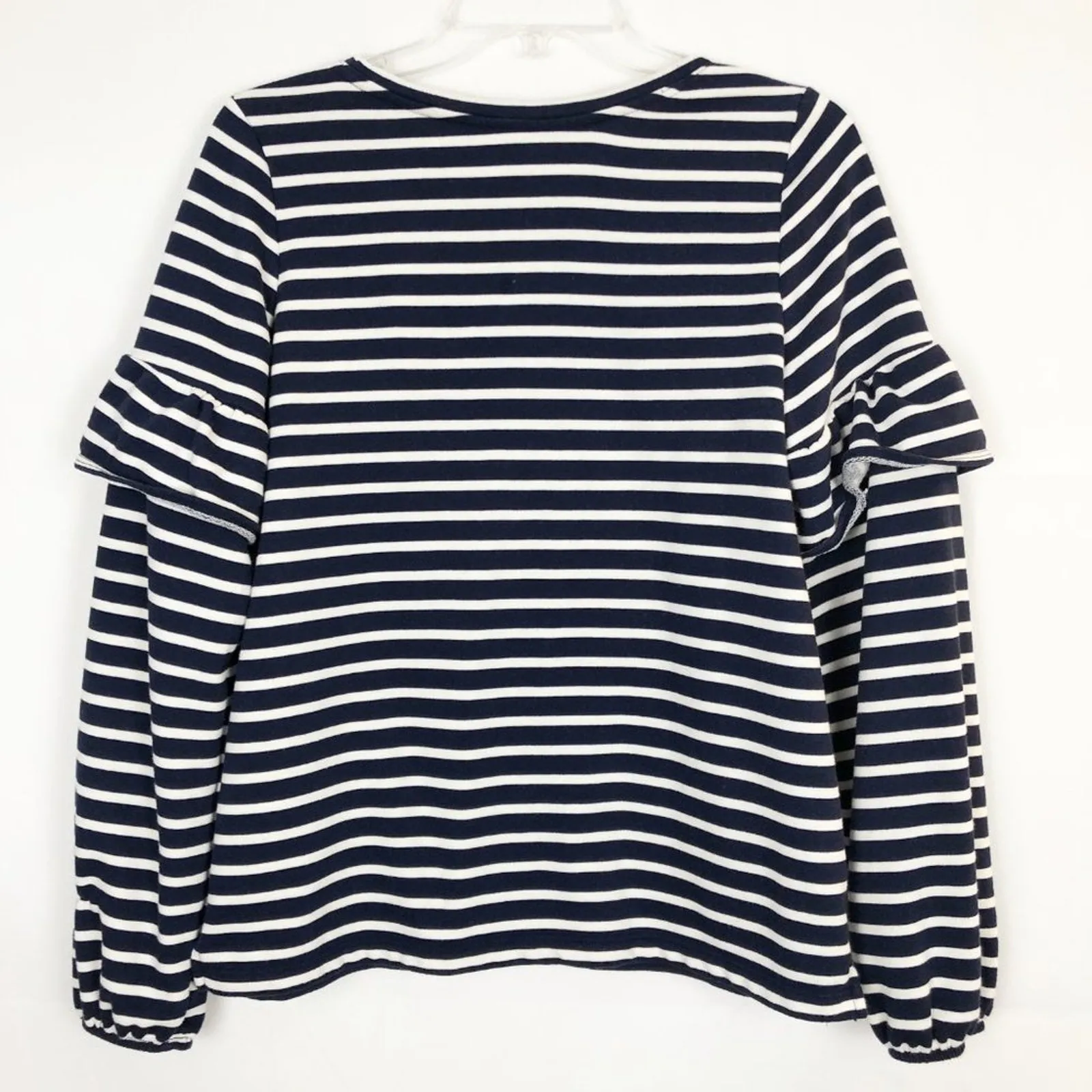 Old Navy Ruffled Sleeves Striped Sweater Size Medium - Image 7