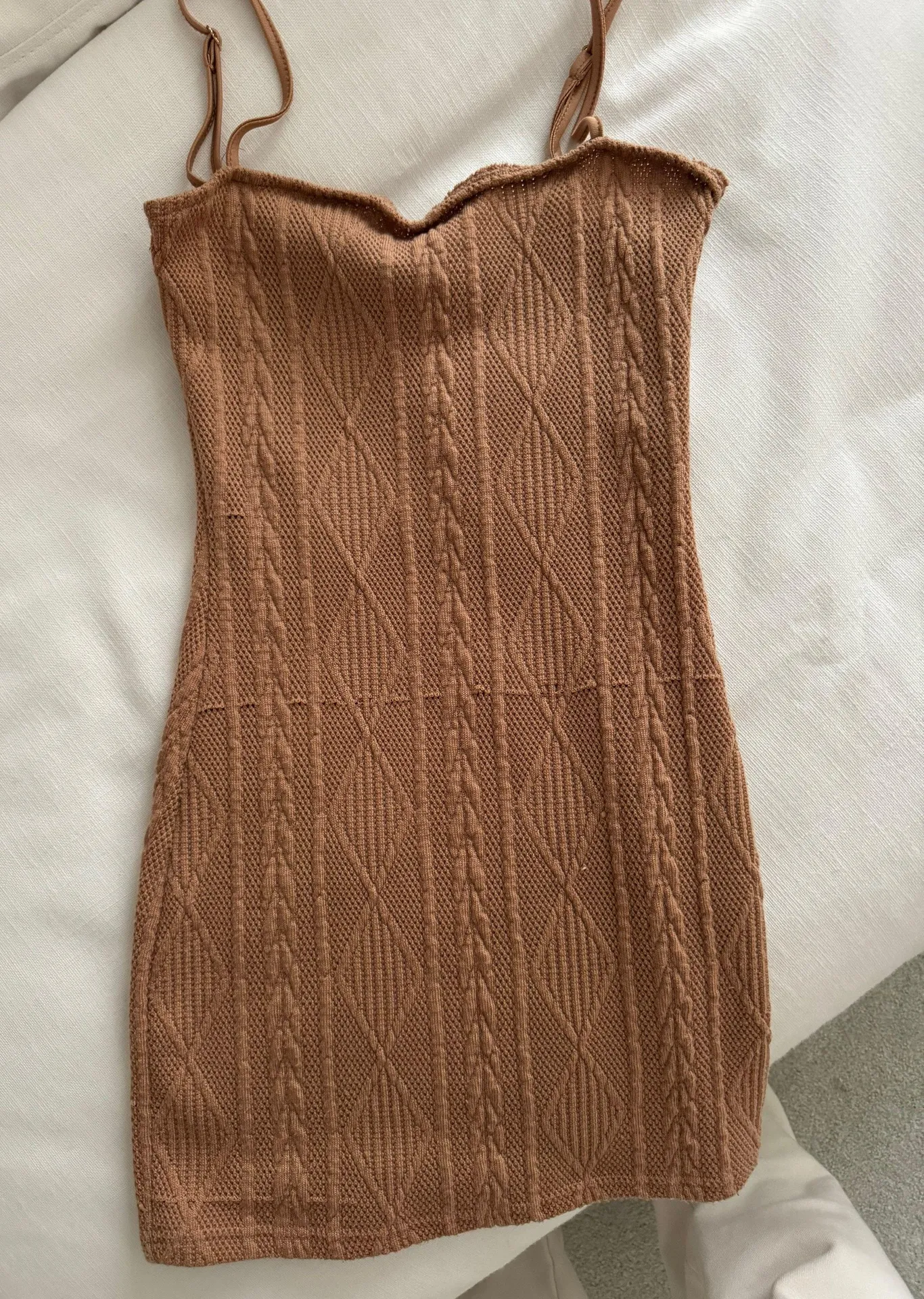 Tan Mini Dress - Image 3
