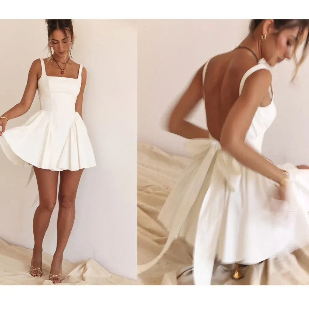 HOUSE OF CB 'Florianne' Ivory Bow Mini Dress NWOT size M A-C regular length - Image 15