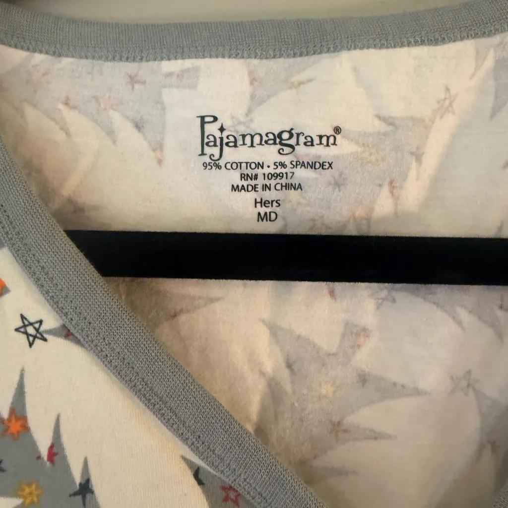 Pajamagram Christmas Tree Print Pajama Set – Women’s Medium Gray - Image 2