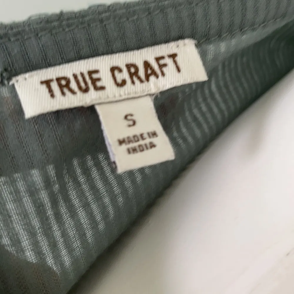 True Craft Cotton Striped Tiered Boho Top Small - Image 6