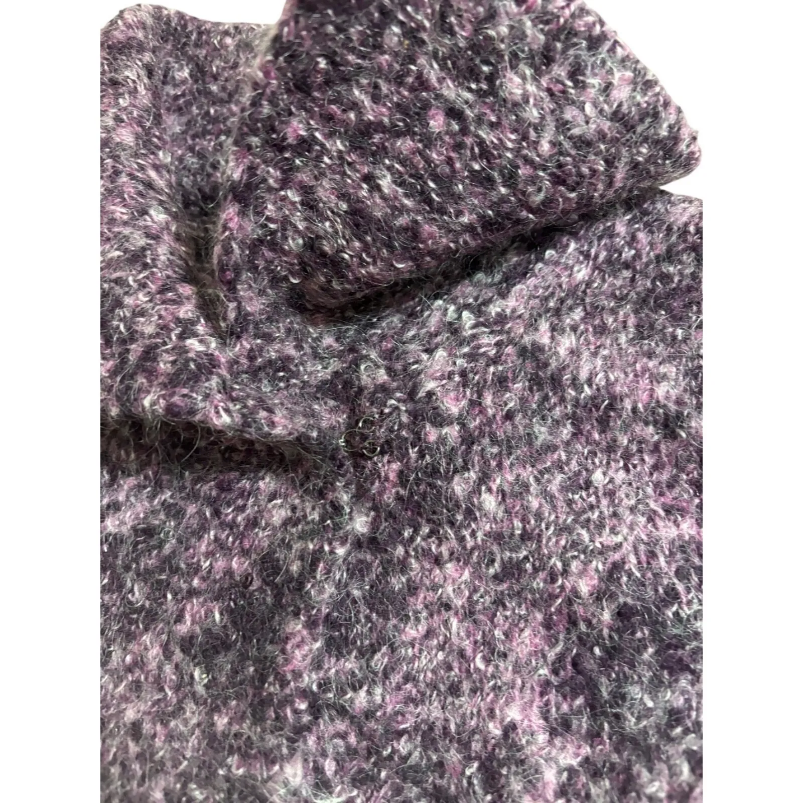 Laura Ashley Wool Mohair Blend Vintage Duster Marled Purple Size S CottageCore - Image 3