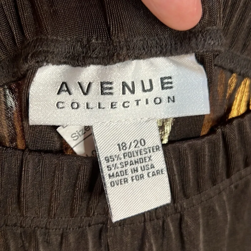 Avenue Collection Brown Wide Leg Travel Knit Pull On Pants Size 18/20 2X - Image 3