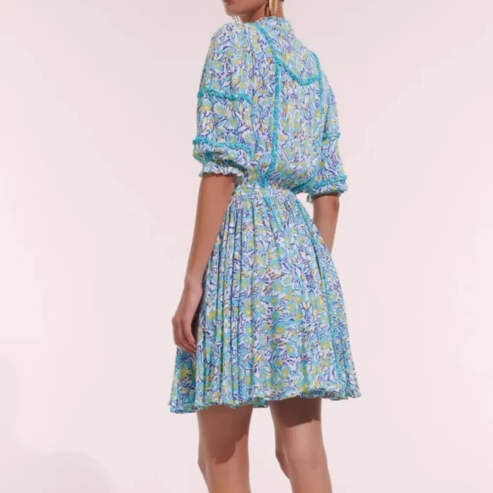 NWT Poupette St Barth Amanda turquoise graffiti mini dress size S - Image 3