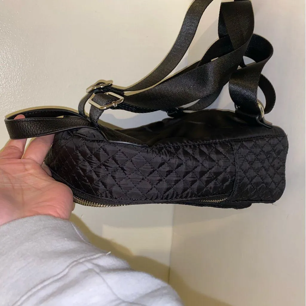 Cynthia Rowley Mini Quilted Backpack Black Nylon with Adjustable straps - Image 4