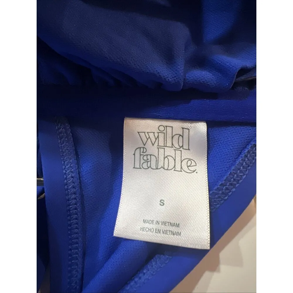 Wild Fable Cut Out One Shoulder Bikini Top - Blue Women's Small - Image 4